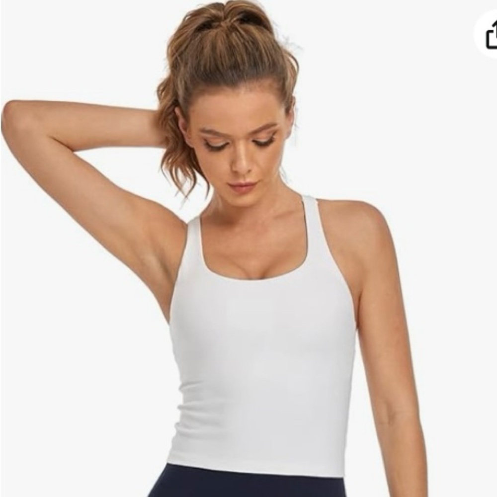 White Hey Nuts sports bra workout tank